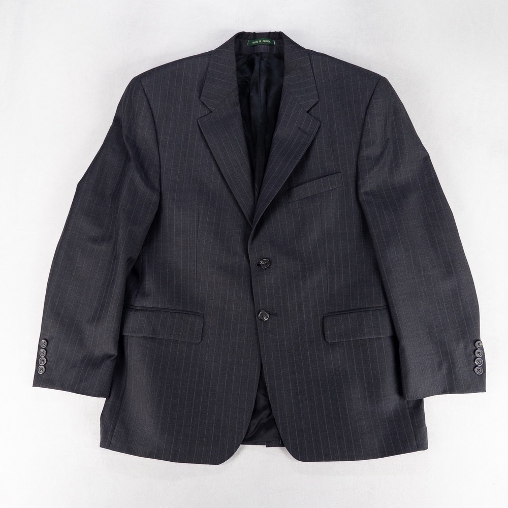 Lauren Ralph Lauren Mens Pinstripe Blazer 42S Gray Pinstripe Wool Suit Jacket